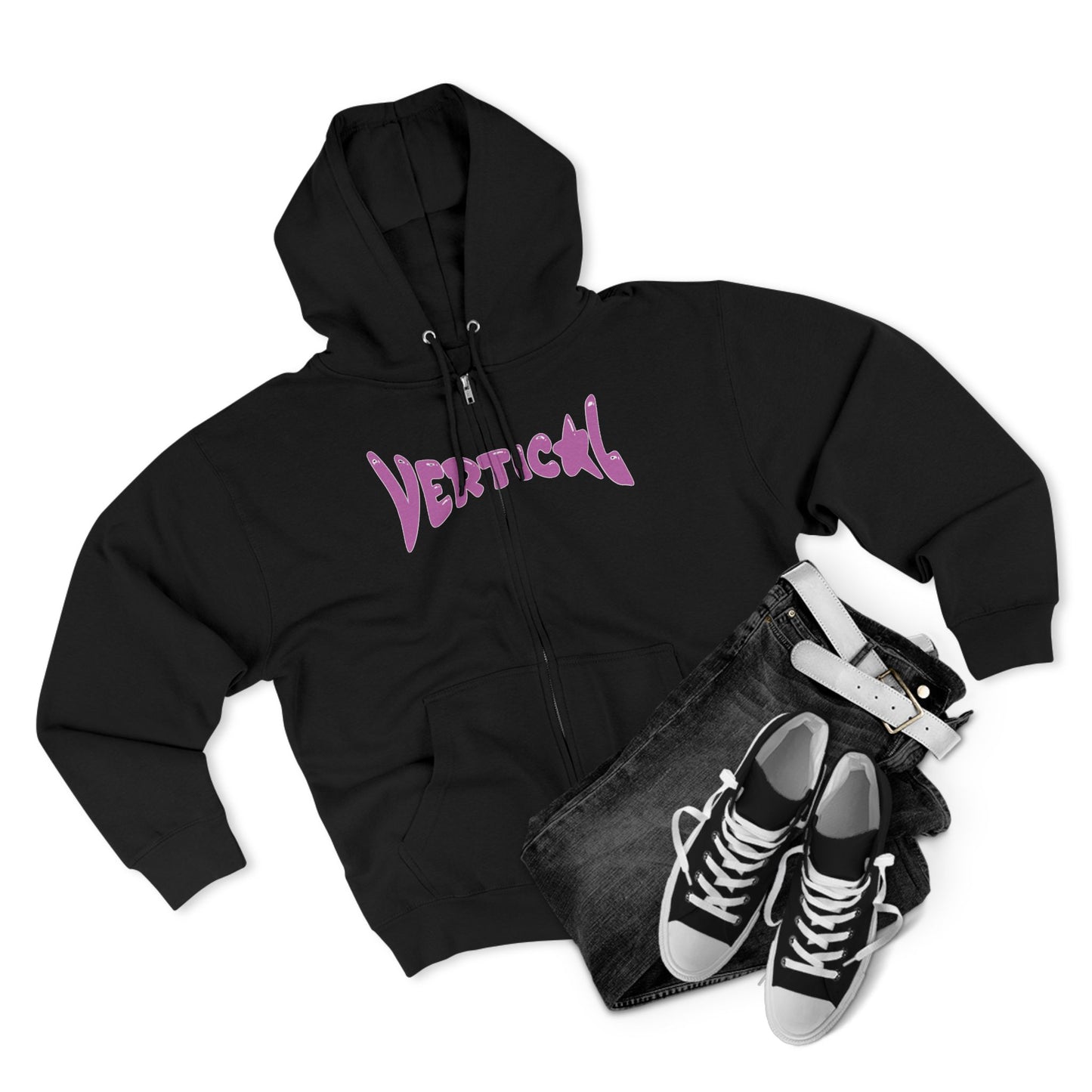 Vertical Star Zip Up Hoodie