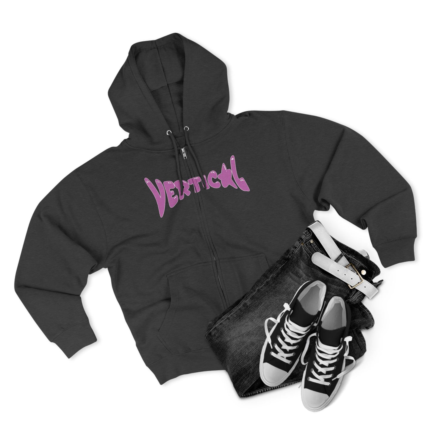 Vertical Star Zip Up Hoodie