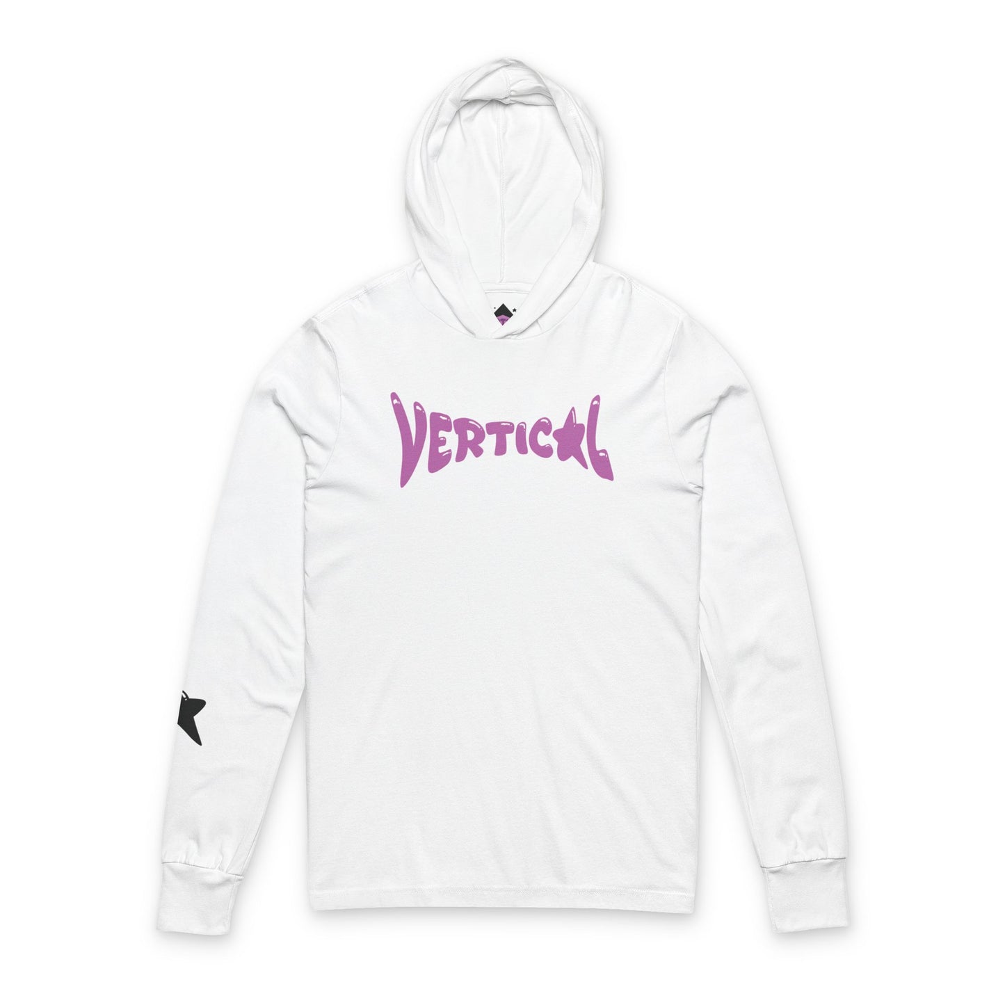 Vertical Hooded Long Sleeve Tee